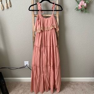 Swiss dot maxi dress.